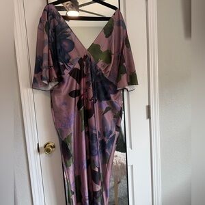 ASOS Curve Purple Floral Maxi Dress